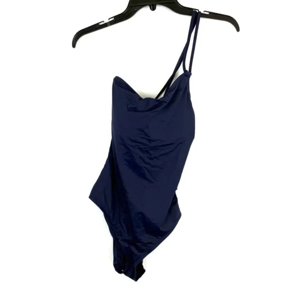 La Blanca Women’s Blue One Shoulder One Piece Swimsuit Size 8